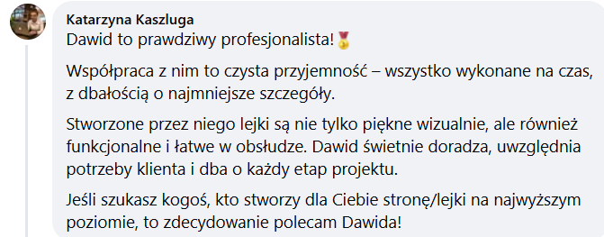 Opinia Katarzyna Kaszluga